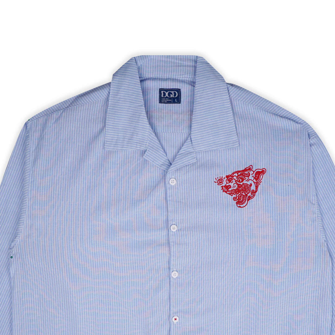 Dagadu Embroidered Cropped Shirt - Kemeja Wanita