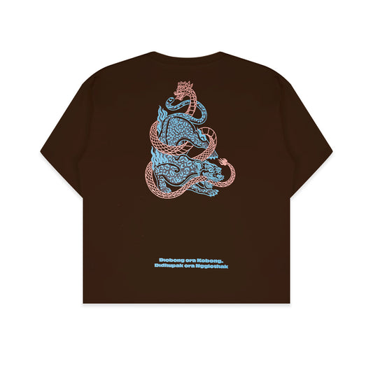 Dagadu Kaos Boxy Diobong Ora Kobong - Deep Mahogany