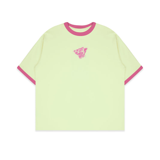 Dagadu Kaos Ringer Tee Rawr - Lime Cream