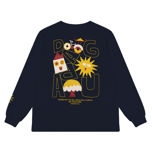 Dagadu T-Shirt Rib Long Sleeve Wherever You Go | Kaos Lengan Panjang Pria Wanita | Cotton Combed