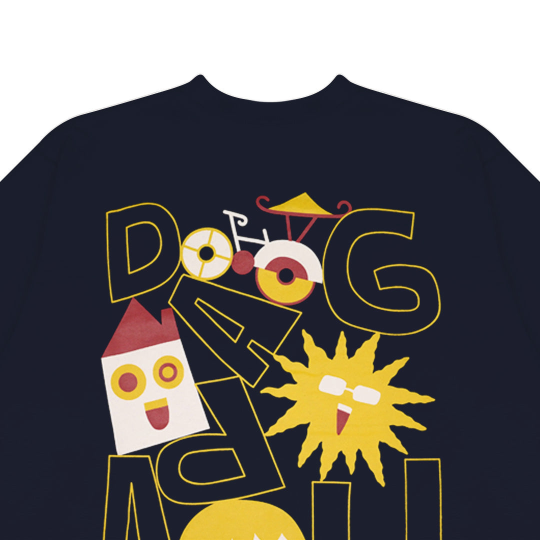 Dagadu T-Shirt Rib Long Sleeve Wherever You Go | Kaos Lengan Panjang Pria Wanita | Cotton Combed