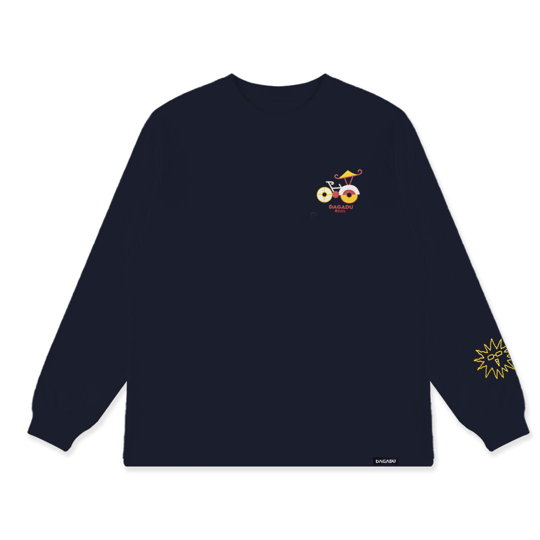 Dagadu T-Shirt Rib Long Sleeve Wherever You Go | Kaos Lengan Panjang Pria Wanita | Cotton Combed