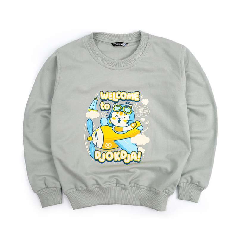 Dagadu Crewneck Anak Usia 0-7 Tahun Welcome Djokdja - Seafoam