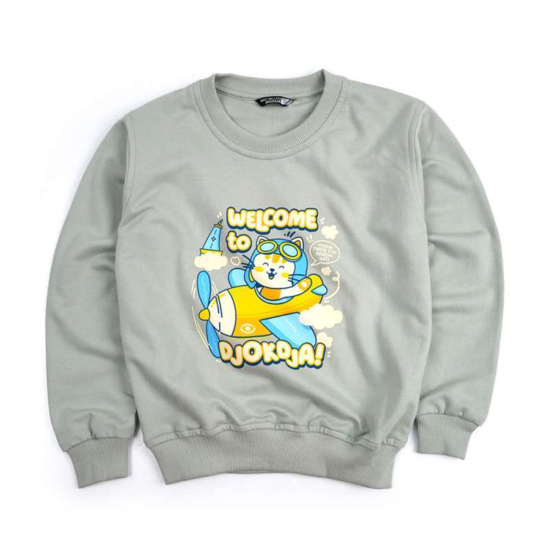 Dagadu Crewneck Anak Usia 0-7 Tahun Welcome Djokdja - Seafoam