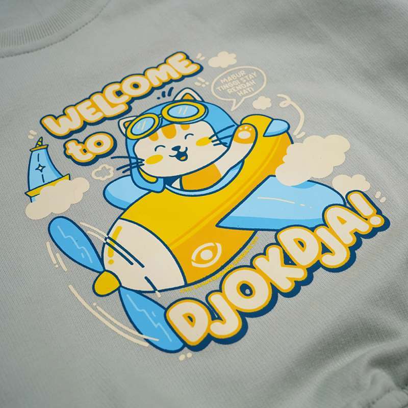 Dagadu Crewneck Anak Usia 0-7 Tahun Welcome Djokdja - Seafoam