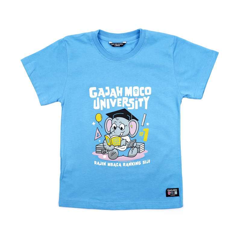 Dagadu Kaos Anak 0-7 Tahun Gajah Moco - Azure Blue