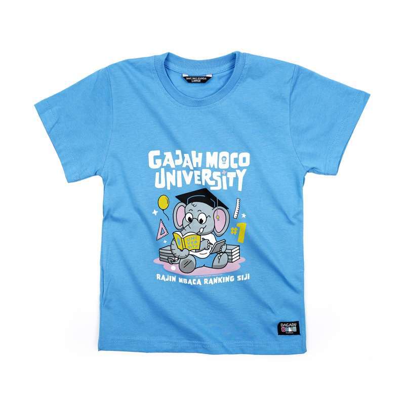 Dagadu Kaos Anak 0-7 Tahun Gajah Moco - Azure Blue