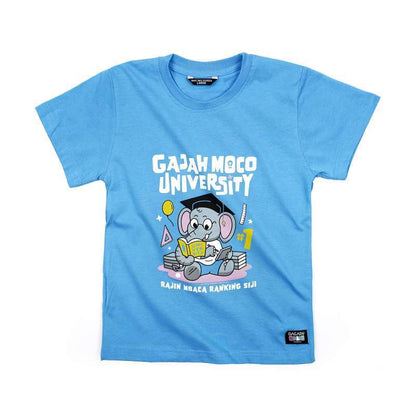 Dagadu Kaos Anak 0-7 Tahun Gajah Moco - Azure Blue