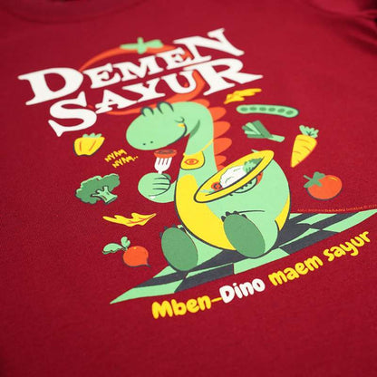 Dagadu Kaos Anak Usia 0-7 Tahun Demen Sayur - Bergundy