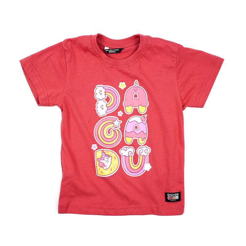 Dagadu Kaos Anak Usia 0-7 Tahun Unicorn - Blush Red
