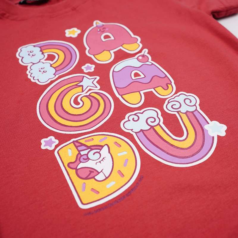 Dagadu Kaos Anak Usia 0-7 Tahun Unicorn - Blush Red