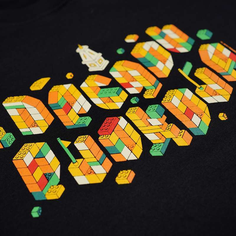 Dagadu Kaos Anak Usia 0-7 Tahun Bricks - Hitam