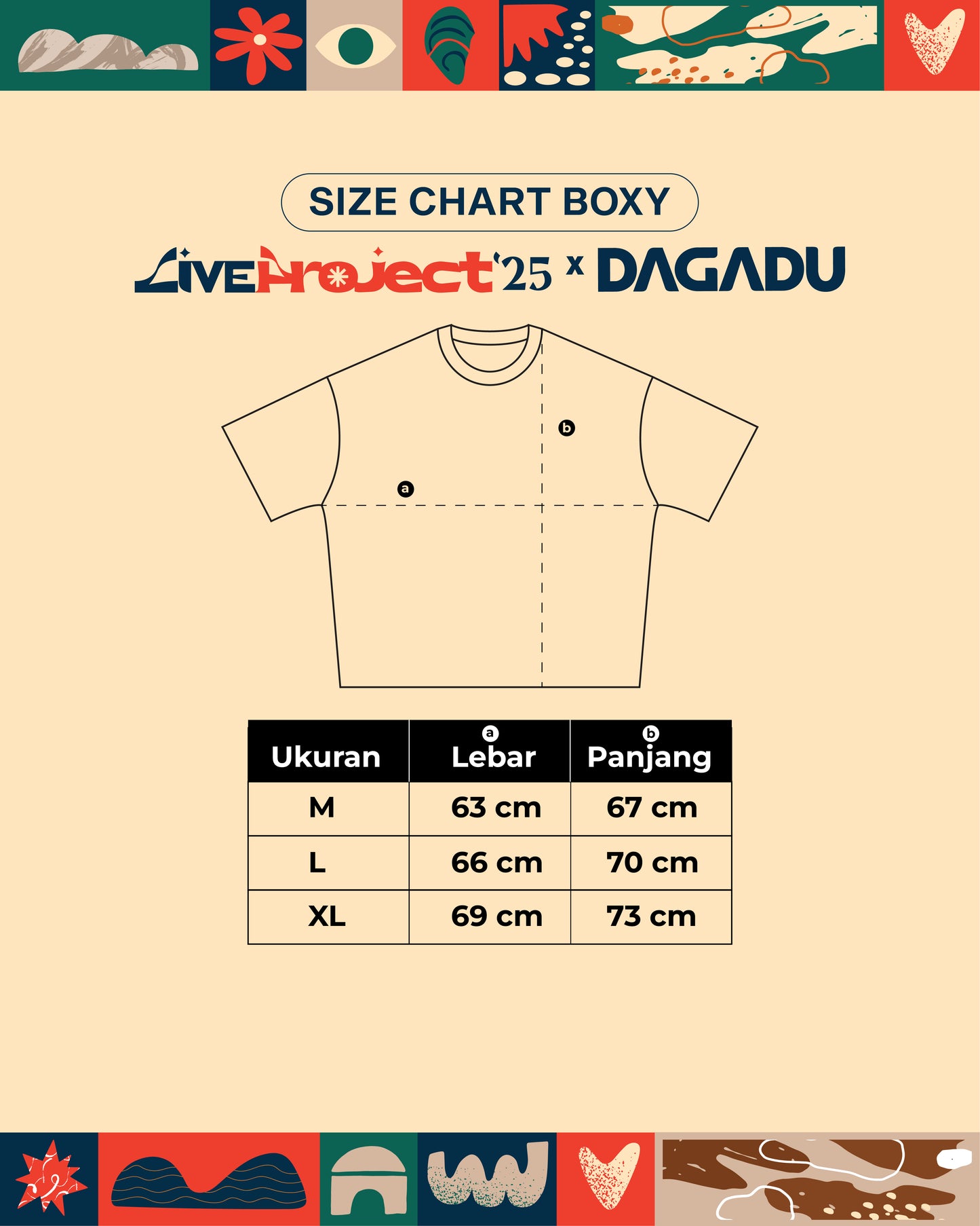 Boxy T-shirt Merch Live Project x Dagadu Live Project - Hitam