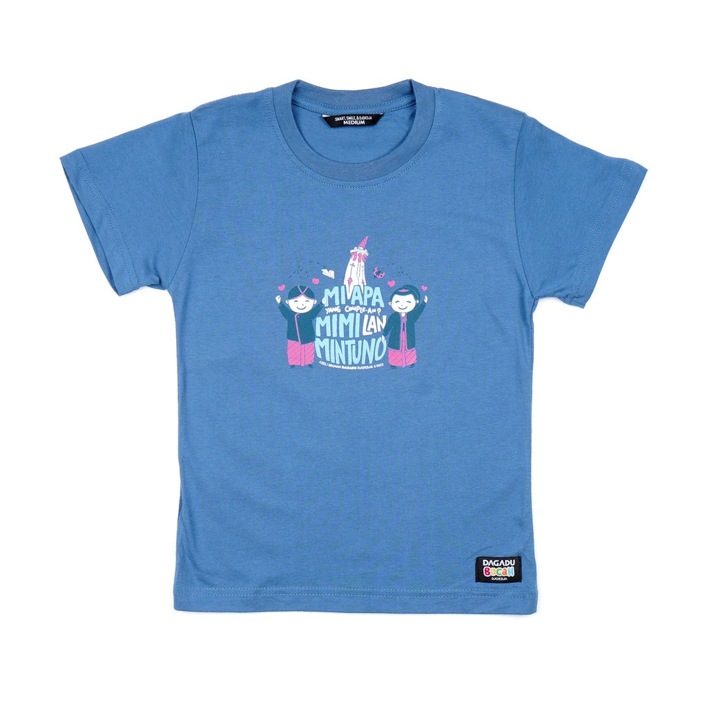 Dagadu Kaos Anak Usia 0-7 Mimi lan Mintuno - Blue Steel