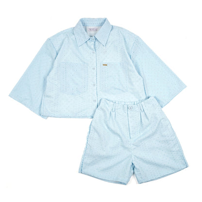 One Set Crop Top XCIV Katun Bordir