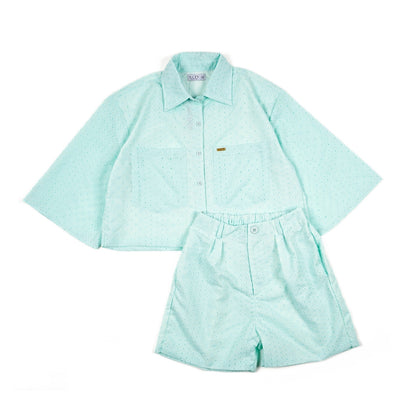 One Set Crop Top XCIV Katun Bordir