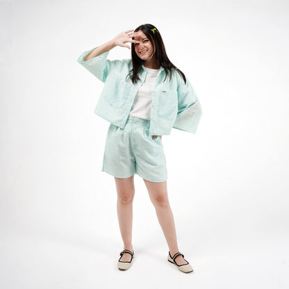 One Set Crop Top XCIV Katun Bordir