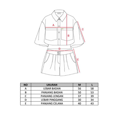 One Set Crop Top XCIV Katun Bordir