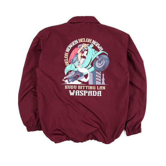 Dagadu Coach Jacket Ritting - Deep Maroon