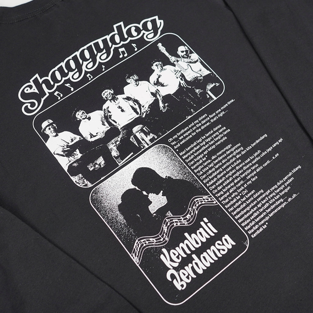 Kaos RIB Lengan Panjang Official Merch Manunggaling Shaggydog x Dagadu - Hitam