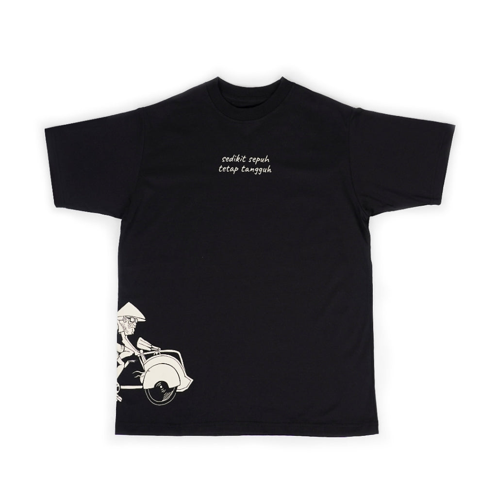 Dagadu Kaos Bigsize Becak Sepuh - Hitam