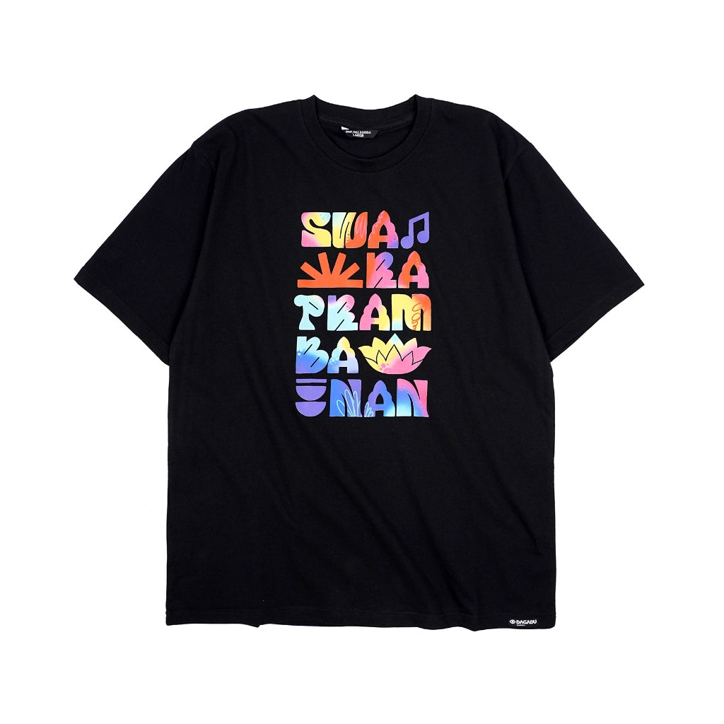 Dagadu Official Merch Swara Prambanan 2024 Kaos Swara Colorful Black - Hitam