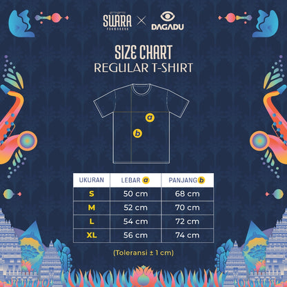 Dagadu Official Merch Swara Prambanan 2024 Kaos Swara Colorful Black - Hitam