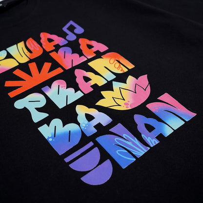 Dagadu Official Merch Swara Prambanan 2024 Kaos Swara Colorful Black - Hitam