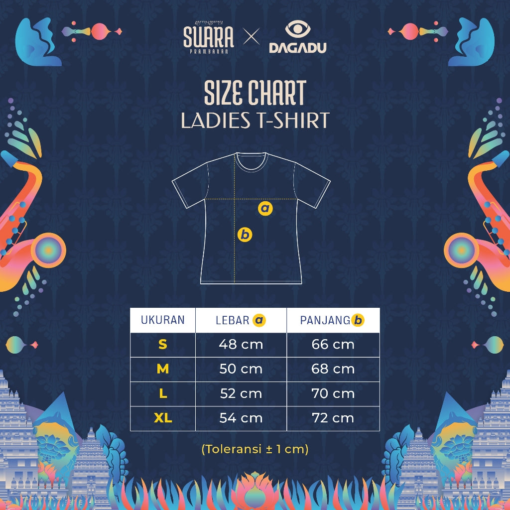 Dagadu Official Merch Swara Prambanan 2024 Kaos Ladies Queen of Festival