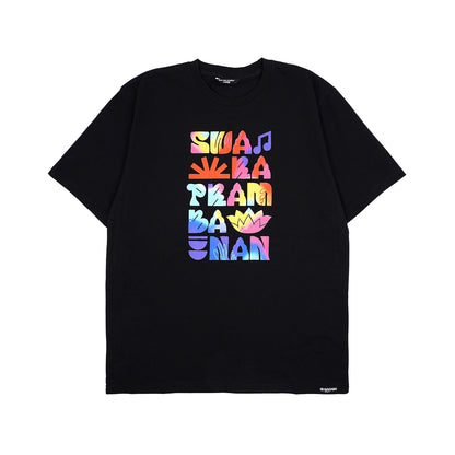 Dagadu Official Merch Swara Prambanan 2024 Kaos Swara Colorful Black - Hitam