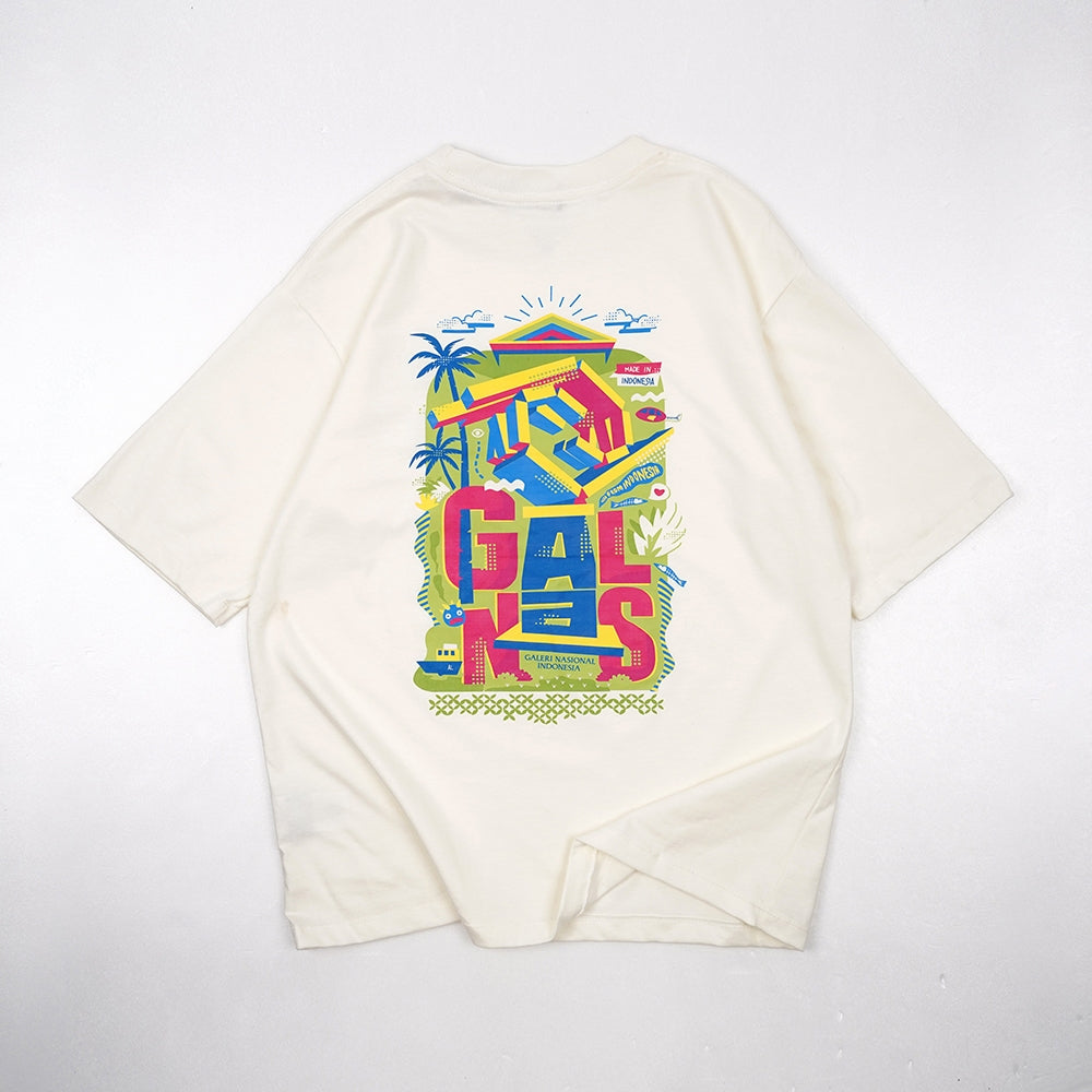 Dagadu Official Merch Galeri Nasional Kaos Oversize GalNas - Off White