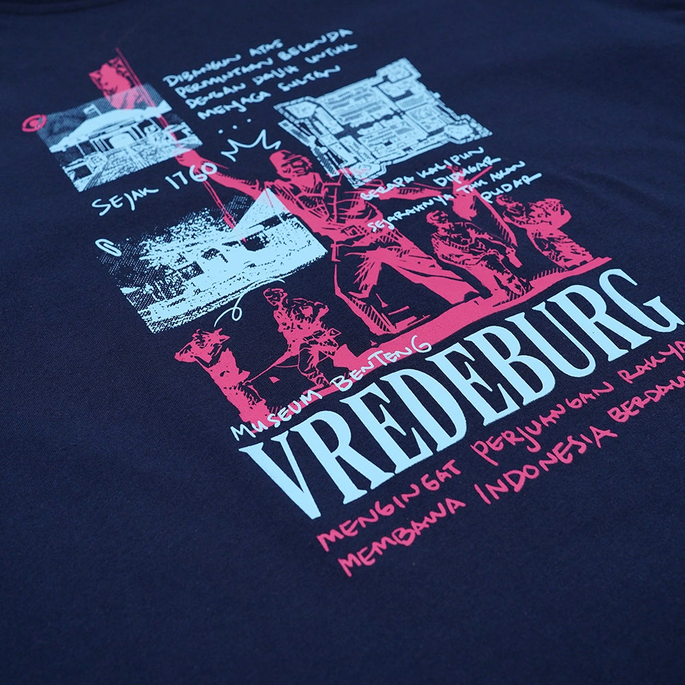 Dagadu Official Merch Museum Benteng Vredeburg Kaos - Navy