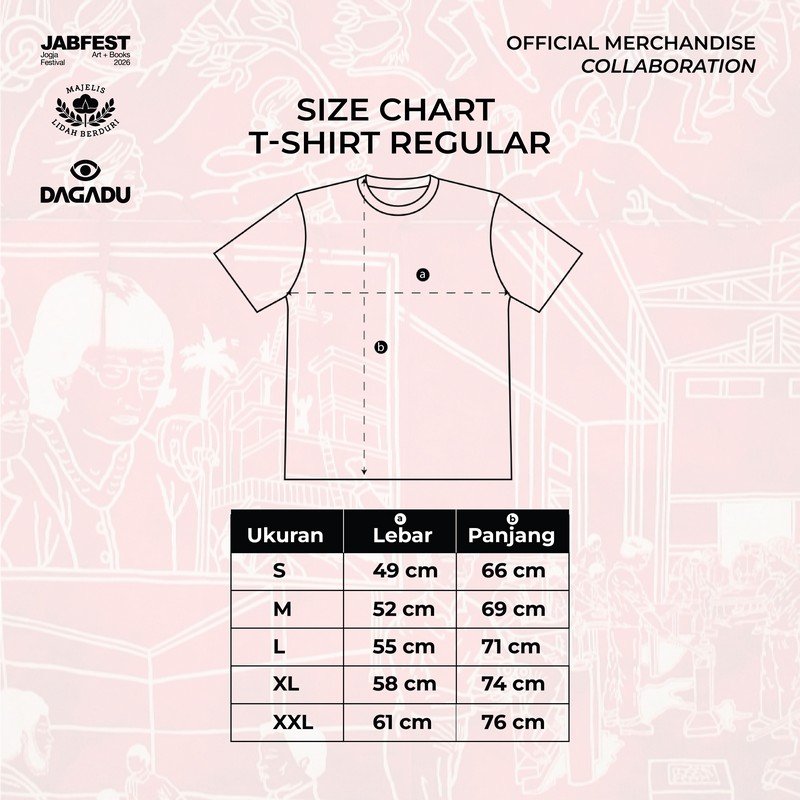 Dagadu X Jabfest Majelis Lidah Berduri 2026 Kaos Pria Lengan Pendek