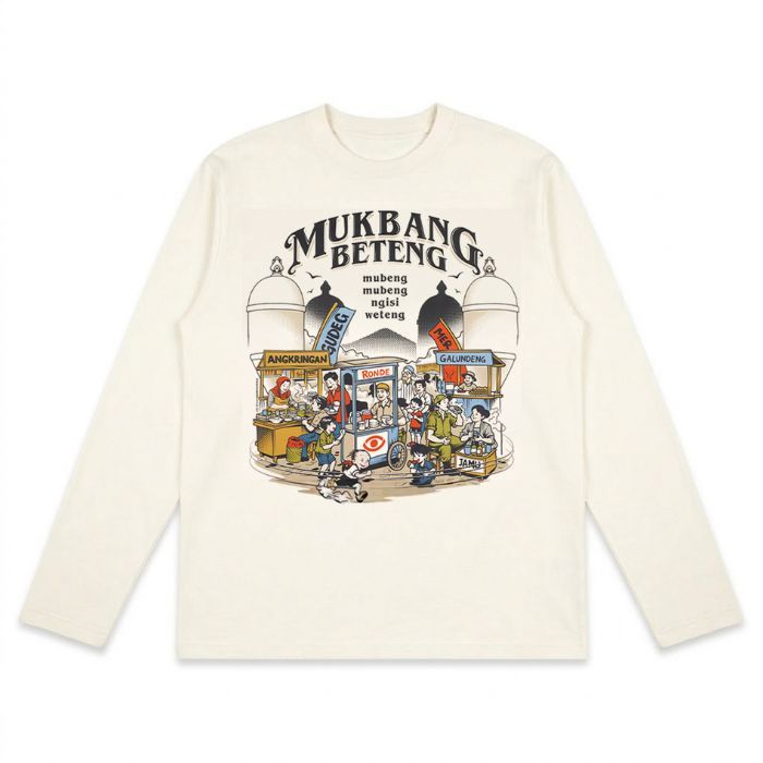 Dagadu T-shirt Long Sleeve Mukbang Beteng - Kaos Unisex