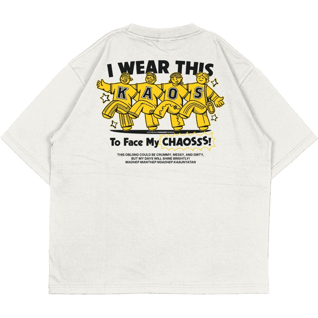 Dagadu T-Shirt Oversize Kaos Chaos | Kaos Lengan Pendek Pria Wanita | Cotton Interlock