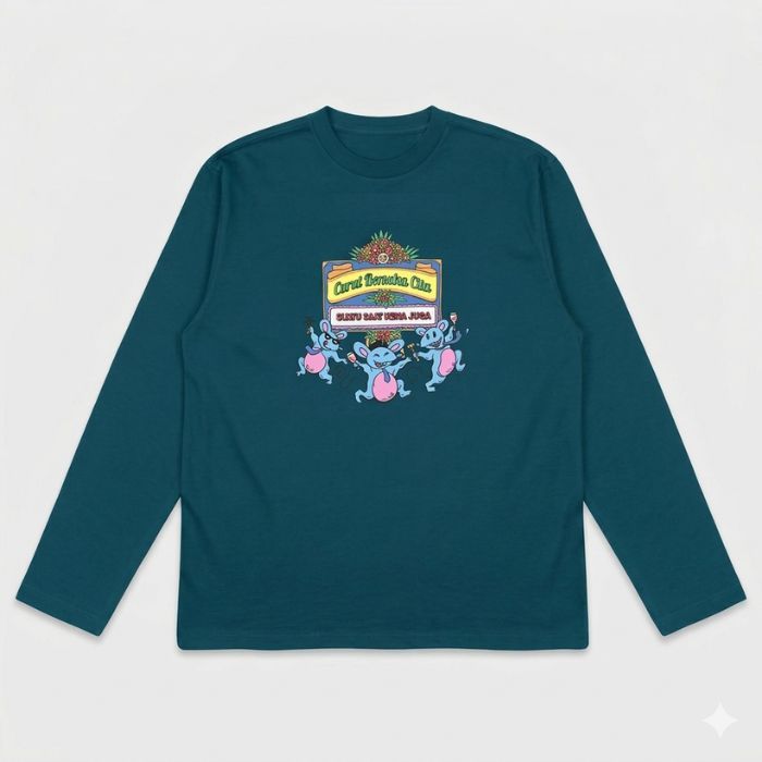 Dagadu T-shirt Long Sleeve Curut Suka Cita - Kaos Unisex