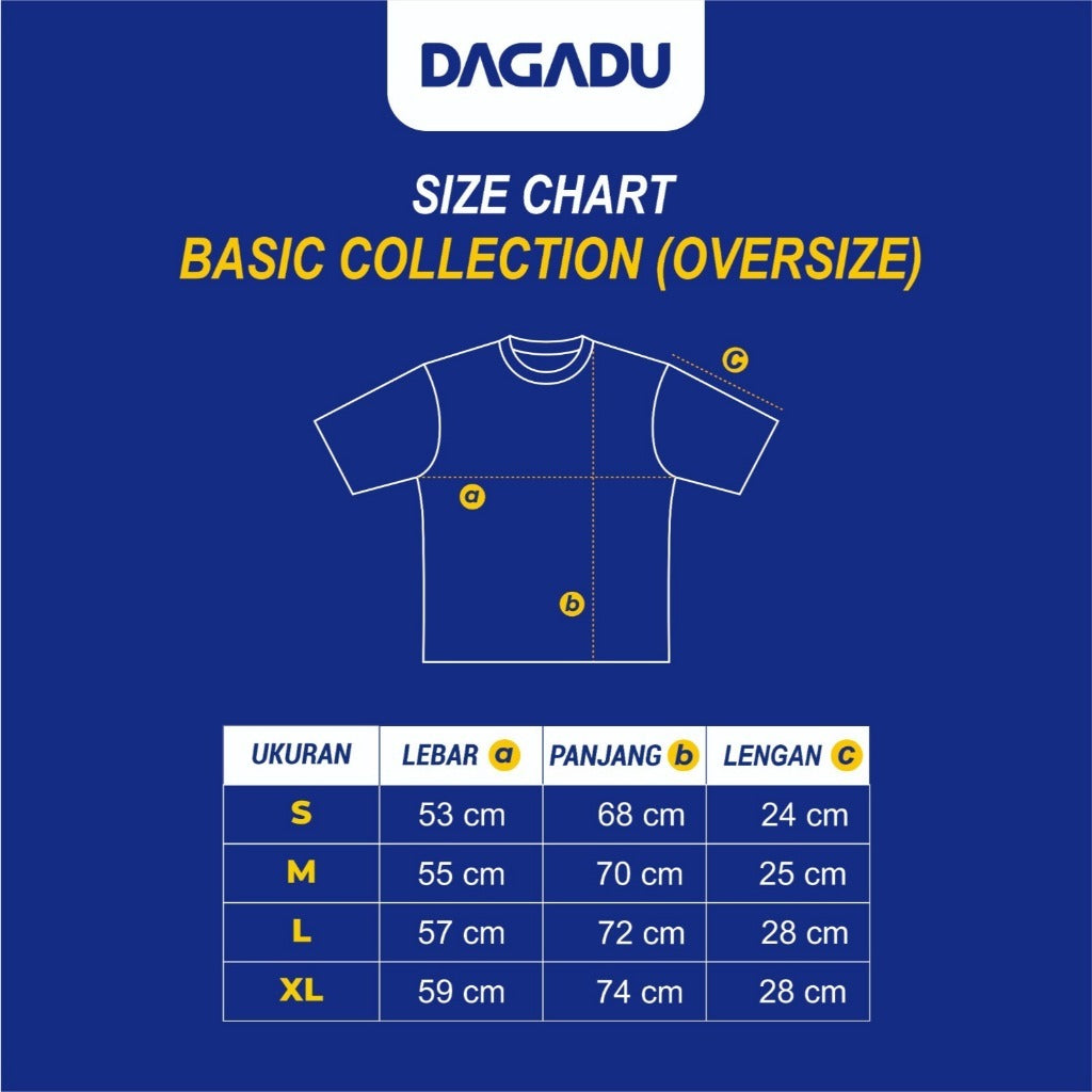 Dagadu T-Shirt Oversize Kaos Chaos | Kaos Lengan Pendek Pria Wanita | Cotton Interlock