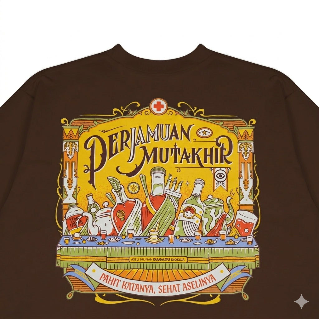 Dagadu T-shirt Long Sleeve Perjamuan Terakhir - Kaos Unisex