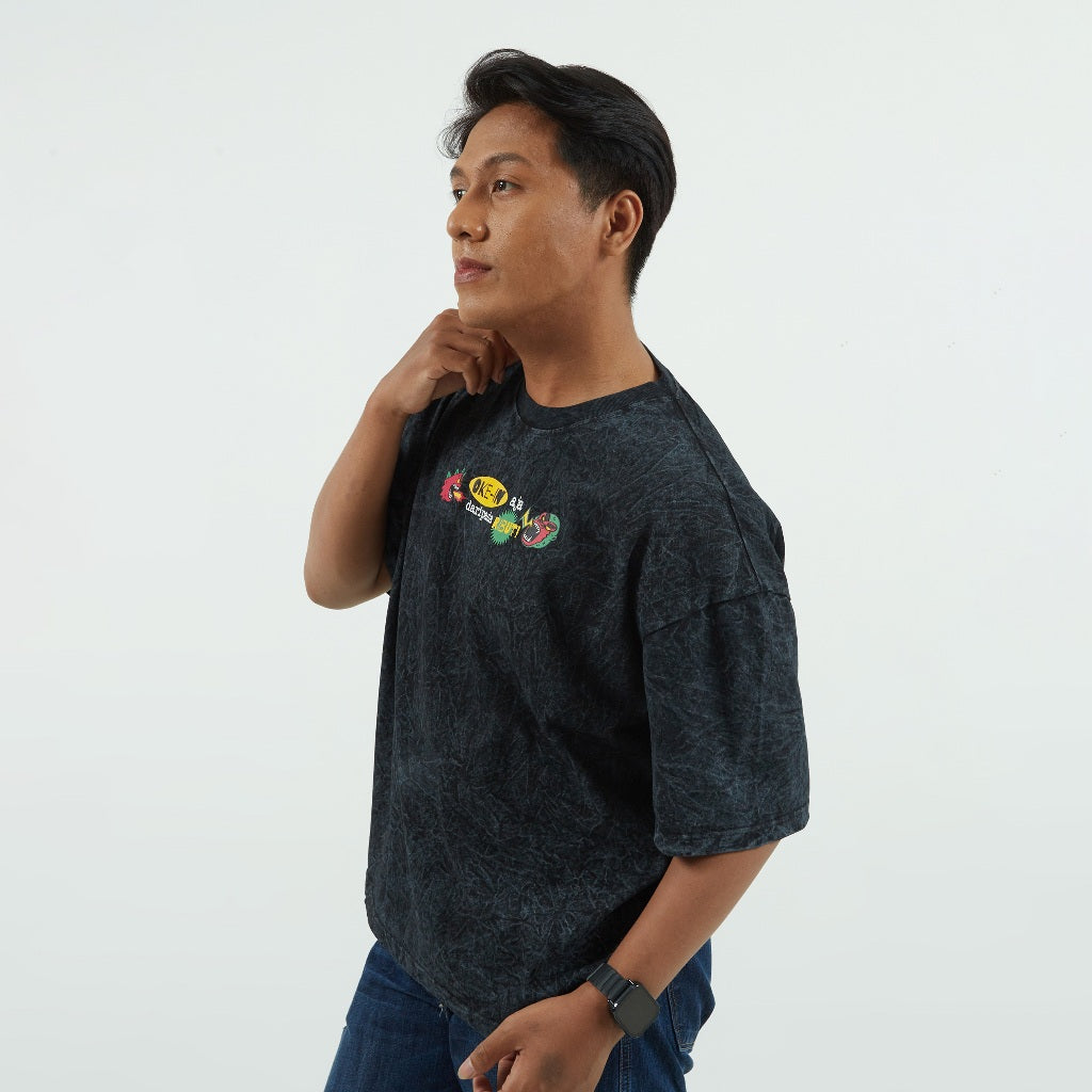 Dagadu T-Shirt Boxy Washed Oke - Black Washed