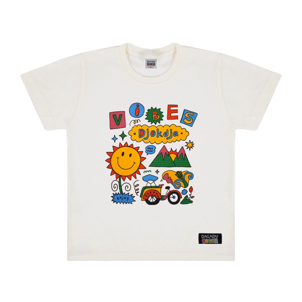 Dagadu Kids T-Shirt Vibes Jogja | Kaos Anak Laki-laki Perempuan | Cotton Combed