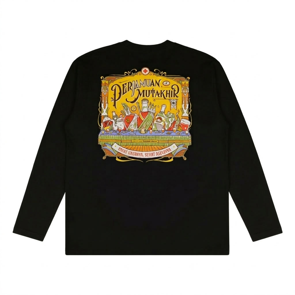 Dagadu T-shirt Long Sleeve Perjamuan Terakhir - Kaos Unisex