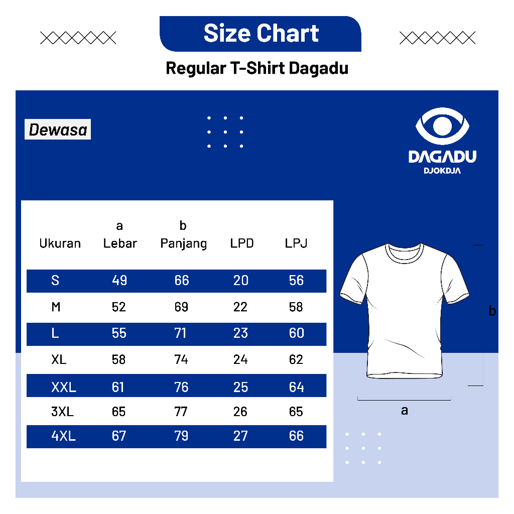 Dagadu Kaos Pria Lengan Pendek Reguler Rupamu Cotton Combed 24S