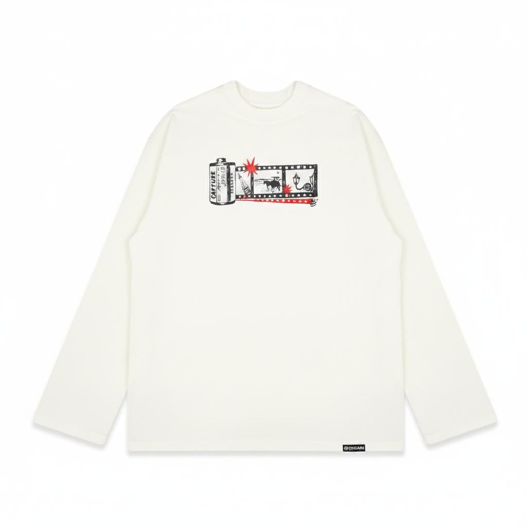 Dagadu T-Shirt Long Sleeve Capture Memories | Kaos Lengan Panjang Pria Wanita | Cotton Combed
