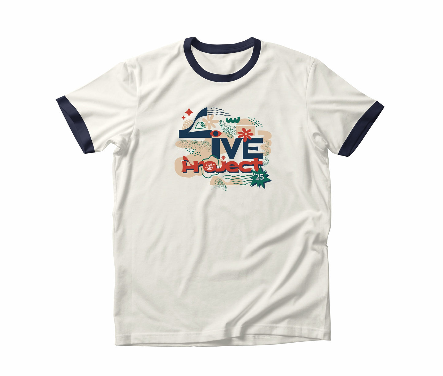 Ringger Tee Merch Live Project x Dagadu - Broken White Rib Navy