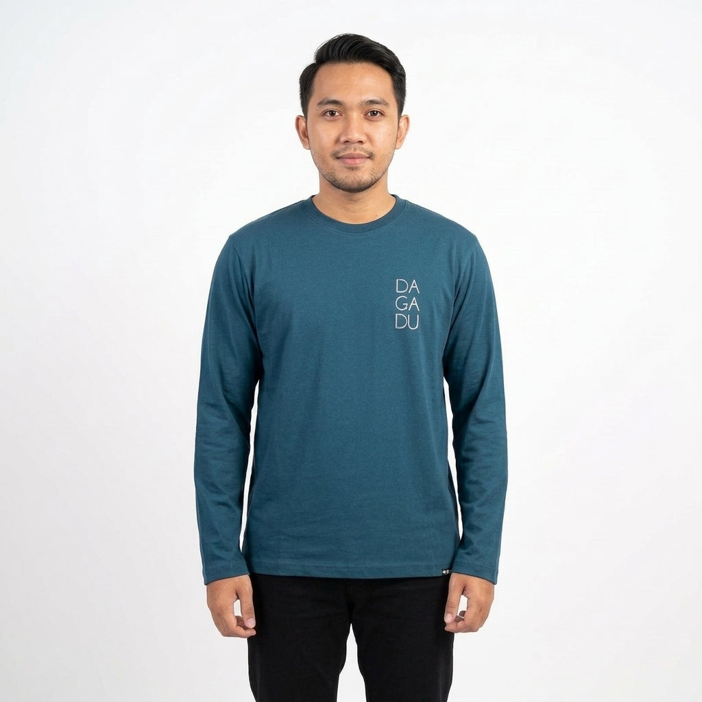 Dagadu Kaos Pria Lengan Panjang Reguler Sketsa Cotton Combed 24S