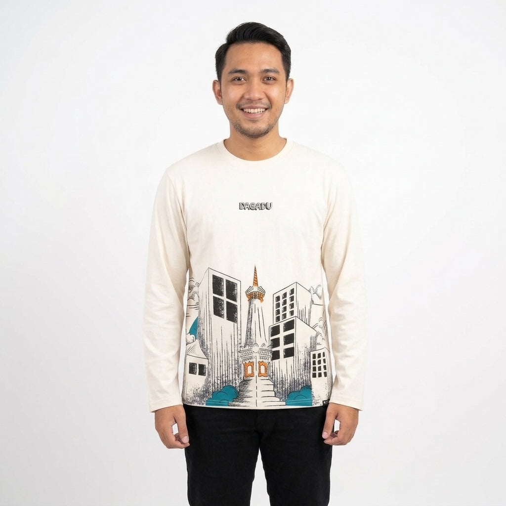 Dagadu Kaos Pria Lengan Panjang Reguler Scape Cotton Combed 24S
