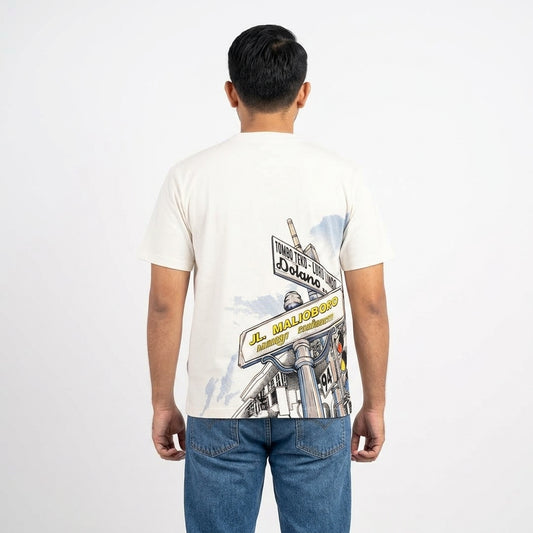 Dagadu Kaos Pria Lengan Pendek Reguler Jalan Malioboro Cotton Combed 24S