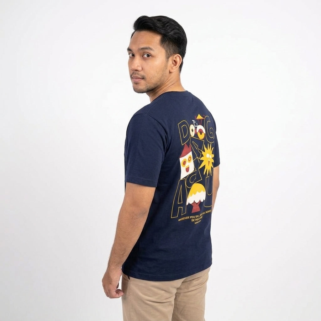 Dagadu Kaos Pria Lengan Pendek Reguler Wherever You Go Cotton Combed 24S