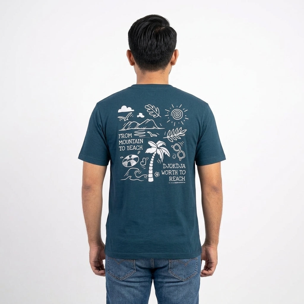 Dagadu Kaos Pria Lengan Pendek Reguler Beach Cotton Combed 24S