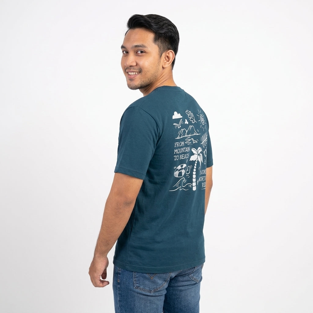 Dagadu Kaos Pria Lengan Pendek Reguler Beach Cotton Combed 24S